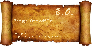 Bergh Ozsvát névjegykártya
